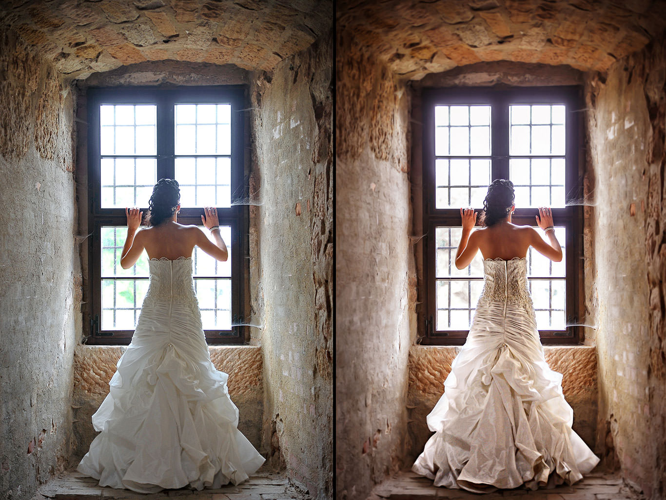 Empfehlung des Hochzeitsfotograf, der Glamour Look - Vergleich Vorher / Nachher